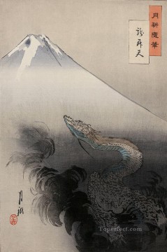  dragon Oil Painting - dragon rising to the heavens 1897 Ogata Gekko Ukiyo e